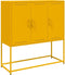 vidaXL - Hoge - kast - 100,5x39x107 - cm - staal - mosterdgeel