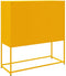 vidaXL - Hoge - kast - 100,5x39x107 - cm - staal - mosterdgeel