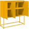 vidaXL - Hoge - kast - 100,5x39x107 - cm - staal - mosterdgeel
