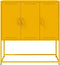 vidaXL - Hoge - kast - 100,5x39x107 - cm - staal - mosterdgeel