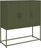 vidaXL - Hoge - kast - 100,5x39x107 - cm - staal - olijfgroen