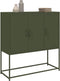 vidaXL - Hoge - kast - 100,5x39x107 - cm - staal - olijfgroen