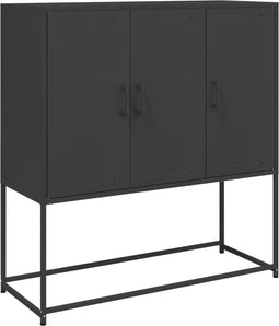 vidaXL - Hoge - kast - 100,5x39x107 - cm - staal - zwart