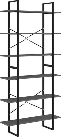 vidaXL - Hoge - kast - 100x30x210 - cm - massief - grenenhout - grijs