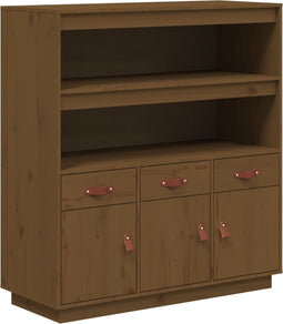 vidaXL - Hoge - kast - 100x40x108,5 - cm - massief - grenenhout - honingbruin