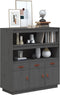 vidaXL - Hoge - kast - 100x40x108,5 - cm - massief - grenenhout - grijs