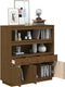 vidaXL - Hoge - kast - 100x40x108,5 - cm - massief - grenenhout - honingbruin