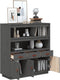vidaXL - Hoge - kast - 100x40x108,5 - cm - massief - grenenhout - grijs