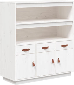 vidaXL - Hoge - kast - 100x40x108,5 - cm - massief - grenenhout - wit