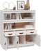 vidaXL - Hoge - kast - 100x40x108,5 - cm - massief - grenenhout - wit