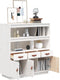 vidaXL - Hoge - kast - 100x40x108,5 - cm - massief - grenenhout - wit