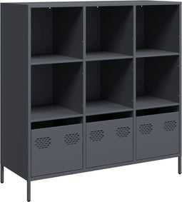 vidaXL - Hoge - kast - 101,5x39x103,5 - cm - staal - antracietkleurig