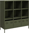 vidaXL - Hoge - kast - 101,5x39x103,5 - cm - staal - olijfgroen