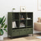 vidaXL - Hoge - kast - 101,5x39x103,5 - cm - staal - olijfgroen