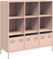 vidaXL - Hoge - kast - 101,5x39x103,5 - cm - staal - roze