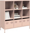 vidaXL - Hoge - kast - 101,5x39x103,5 - cm - staal - roze