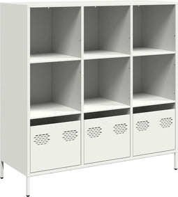 vidaXL - Hoge - kast - 101,5x39x103,5 - cm - staal - wit