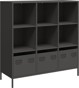 vidaXL - Hoge - kast - 101,5x39x103,5 - cm - staal - zwart