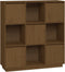 vidaXL - Hoge - kast - 110,5x35x117 - cm - massief - grenenhout - honingbruin