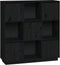 vidaXL - Hoge - kast - 110,5x35x117 - cm - massief - grenenhout - zwart