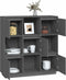 vidaXL - Hoge - kast - 110,5x35x117 - cm - massief - grenenhout - grijs