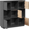 vidaXL - Hoge - kast - 110,5x35x117 - cm - massief - grenenhout - grijs