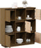 vidaXL - Hoge - kast - 110,5x35x117 - cm - massief - grenenhout - honingbruin