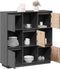 vidaXL - Hoge - kast - 110,5x35x117 - cm - massief - grenenhout - grijs