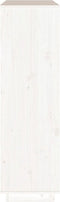 vidaXL - Hoge - kast - 110,5x35x117 - cm - massief - grenenhout - wit