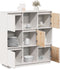 vidaXL - Hoge - kast - 110,5x35x117 - cm - massief - grenenhout - wit
