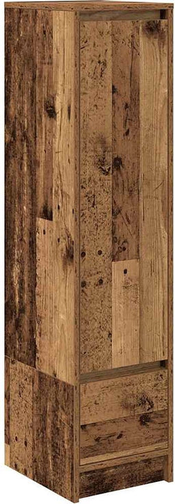 vidaXL - Hoge - kast - 29,5x34x119,5 - cm - bewerkt - hout - oud - hout