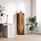 vidaXL - Hoge - kast - 29,5x34x119,5 - cm - bewerkt - hout - oud - hout