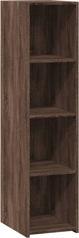 vidaXL - Hoge - kast - 30x41x124 - cm - bewerkt - hout - bruin - eikenkleur