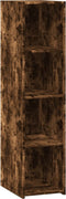 vidaXL - Hoge - kast - 30x41x124 - cm - bewerkt - hout - gerookt - eikenkleurig