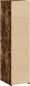 vidaXL - Hoge - kast - 30x41x124 - cm - bewerkt - hout - gerookt - eikenkleurig