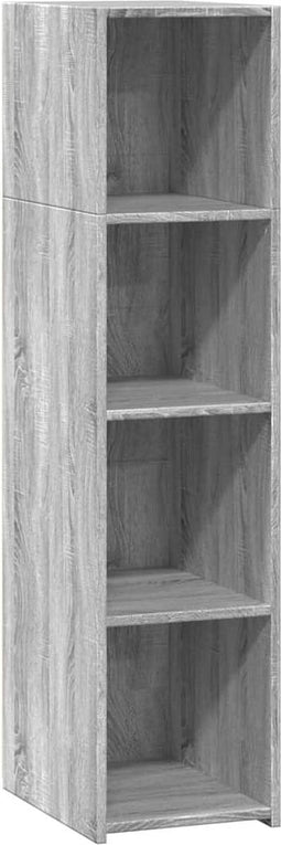 vidaXL - Hoge - kast - 30x41x124 - cm - bewerkt - hout - grijs - sonoma - eikenkleurig