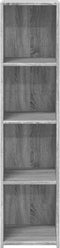 vidaXL - Hoge - kast - 30x41x124 - cm - bewerkt - hout - grijs - sonoma - eikenkleurig