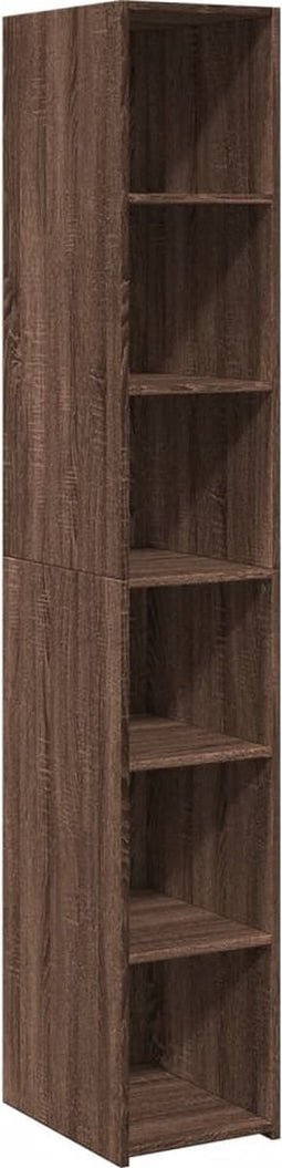 vidaXL - Hoge - kast - 30x41x185 - cm - bewerkt - hout - bruin - eikenkleurig