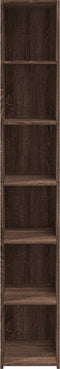 vidaXL - Hoge - kast - 30x41x185 - cm - bewerkt - hout - bruin - eikenkleurig