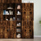 vidaXL - Hoge - kast - 30x41x185 - cm - bewerkt - hout - gerookt - eikenkleurig