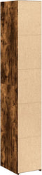 vidaXL - Hoge - kast - 30x41x185 - cm - bewerkt - hout - gerookt - eikenkleurig