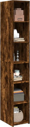 vidaXL - Hoge - kast - 30x41x185 - cm - bewerkt - hout - gerookt - eikenkleurig