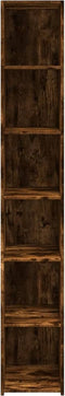 vidaXL - Hoge - kast - 30x41x185 - cm - bewerkt - hout - gerookt - eikenkleurig