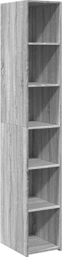 vidaXL - Hoge - kast - 30x41x185 - cm - bewerkt - hout - grijs - sonoma - eikenkleurig