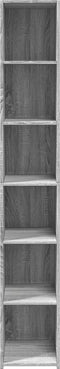 vidaXL - Hoge - kast - 30x41x185 - cm - bewerkt - hout - grijs - sonoma - eikenkleurig