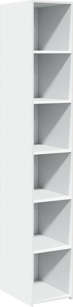 vidaXL - Hoge - kast - 30x41x185 - cm - bewerkt - hout - wit