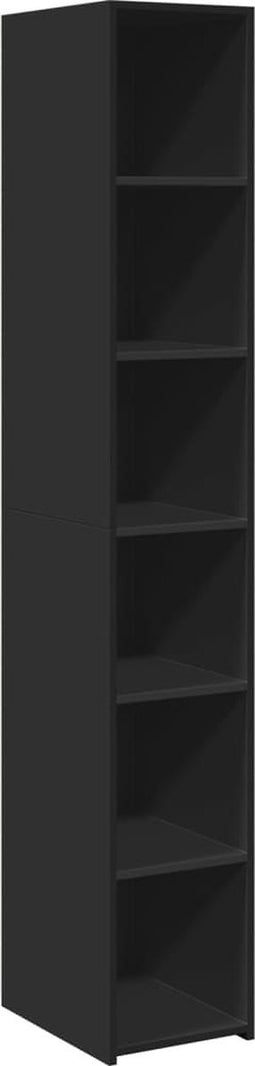 vidaXL - Hoge - kast - 30x41x185 - cm - bewerkt - hout - zwart