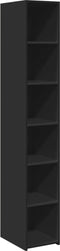 vidaXL - Hoge - kast - 30x41x185 - cm - bewerkt - hout - zwart