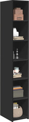 vidaXL - Hoge - kast - 30x41x185 - cm - bewerkt - hout - zwart