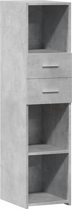 vidaXL - Hoge - kast - 30x42,5x124 - cm - bewerkt - hout - betongrijs